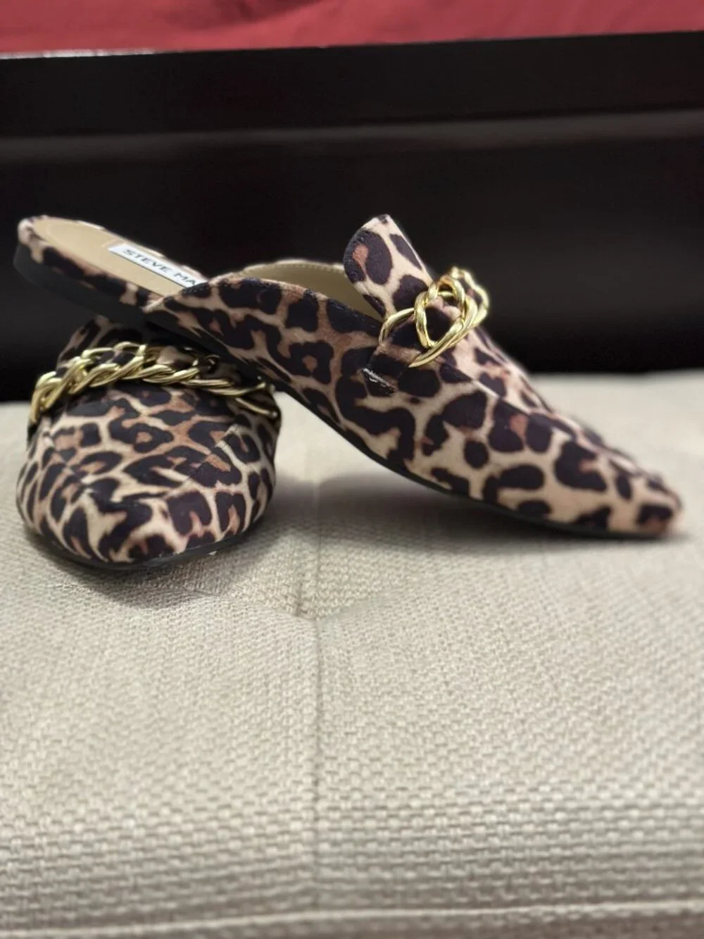 Steve Madden, Faine Leopard Velvet, Size 7 Mules - Picture 1 of 5